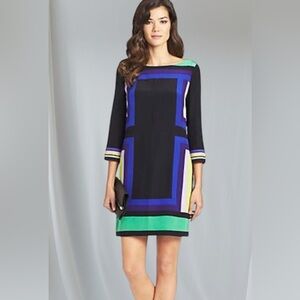 Vintage Diane Von Furstenberg Colorblock Shift Dress